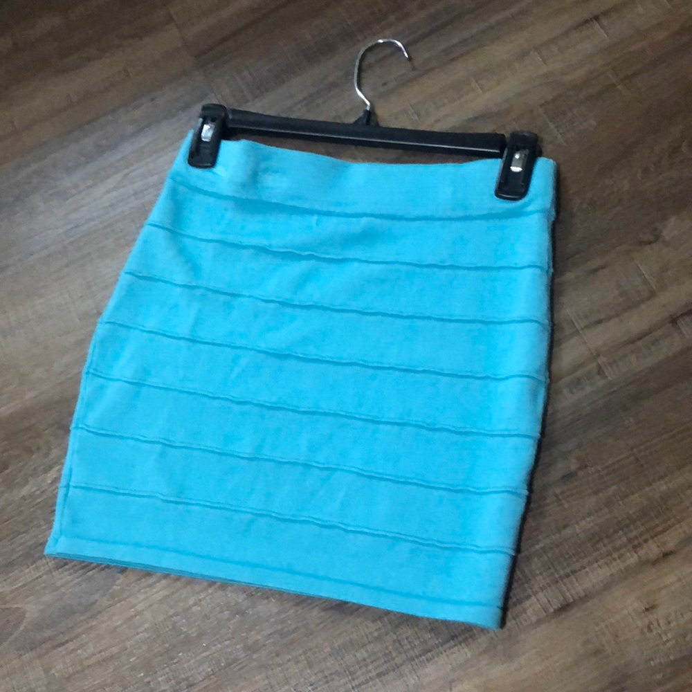 Light blue pencil skirt